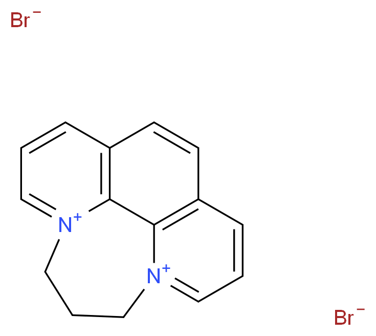 1λ<sup>5</sup>,5λ<sup>5</sup>-diazatetracyclo[7.6.2.0<sup>5</sup>,<sup>1</sup><sup>7</sup>.0<sup>1</sup><sup>2</sup>,<sup>1</sup><sup>6</sup>]heptadeca-1(15),5,7,9(17),10,12(16),13-heptaene-1,5-bis(ylium) dibromide_分子结构_CAS_15302-99-5