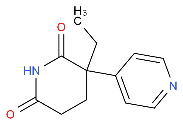 3-ethyl-3-(pyridin-4-yl)piperidine-2,6-dione_分子结构_CAS_121840-95-7