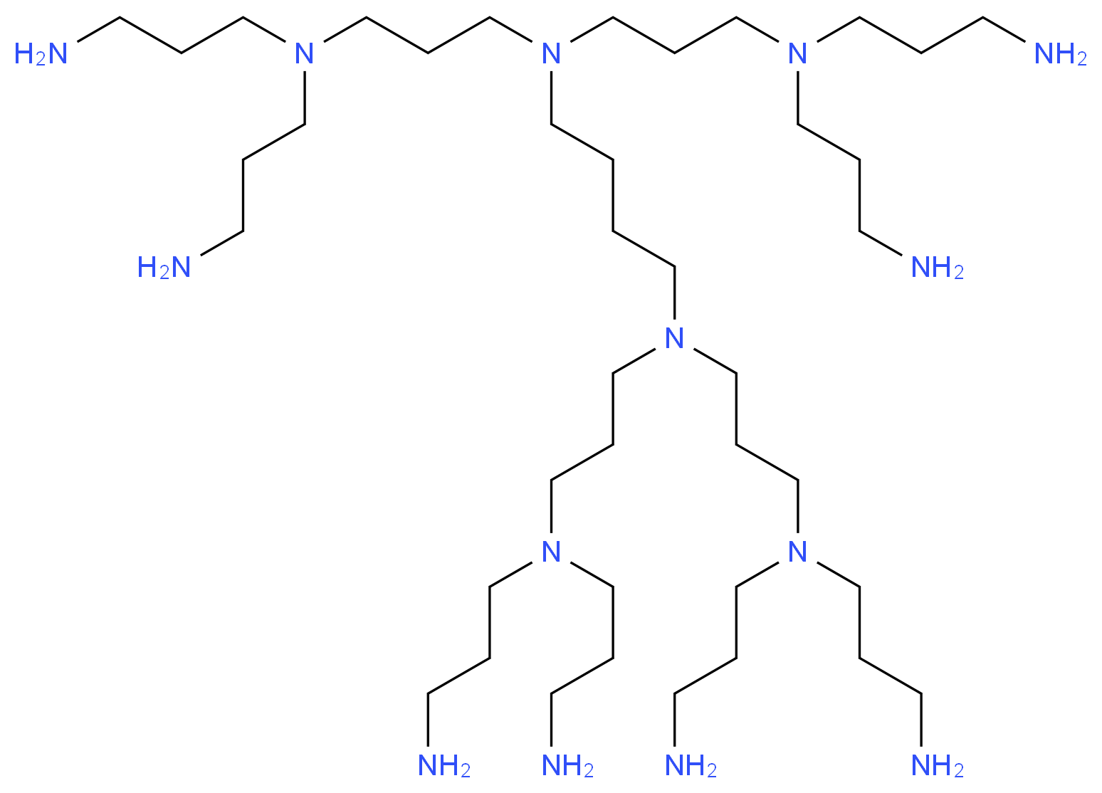 4,17-bis(3-aminopropyl)-8,13-bis({3-[bis(3-aminopropyl)amino]propyl})-4,8,13,17-tetraazaicosane-1,20-diamine_分子结构_CAS_154487-83-9