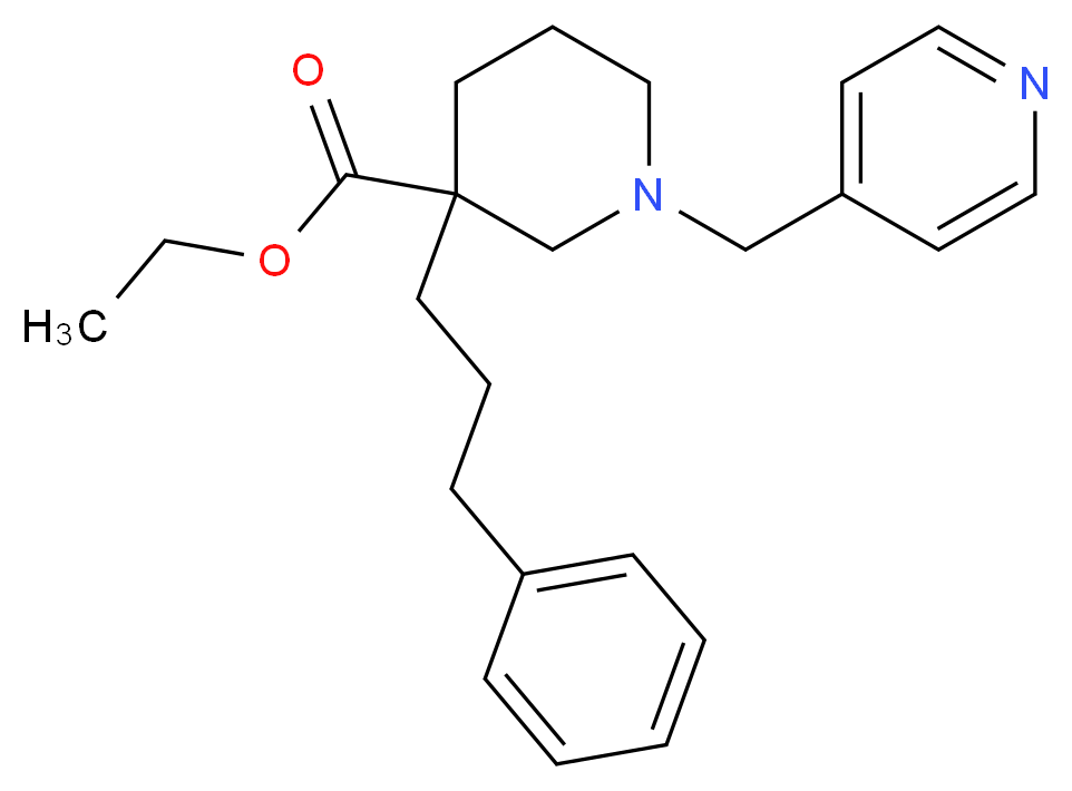 ethyl 3-(3-phenylpropyl)-1-(4-pyridinylmethyl)-3-piperidinecarboxylate_分子结构_CAS_)
