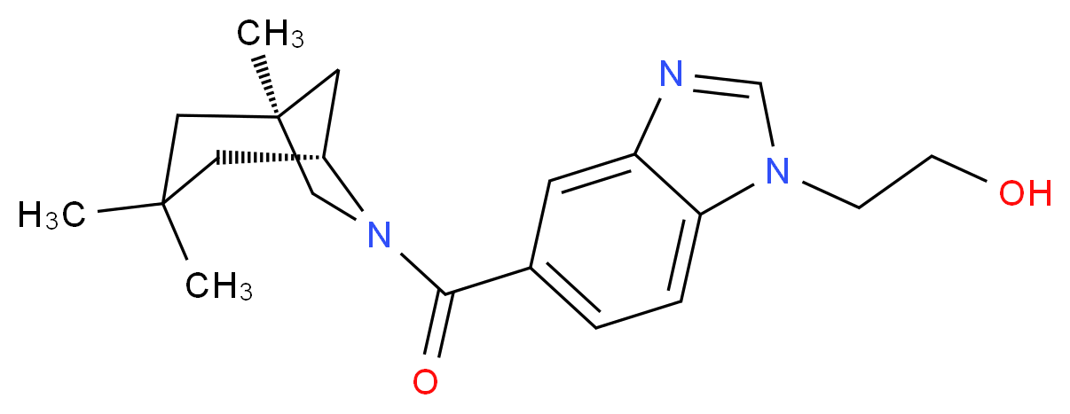 2-(5-{[(1S*,5R*)-1,3,3-trimethyl-6-azabicyclo[3.2.1]oct-6-yl]carbonyl}-1H-benzimidazol-1-yl)ethanol_分子结构_CAS_)