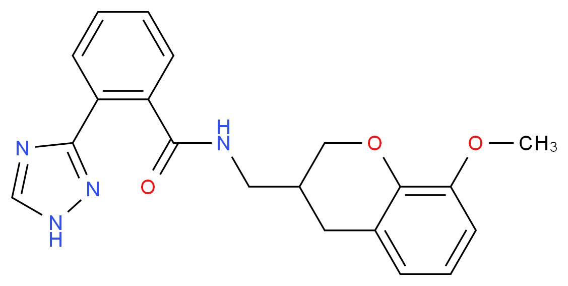 N-[(8-methoxy-3,4-dihydro-2H-chromen-3-yl)methyl]-2-(1H-1,2,4-triazol-3-yl)benzamide_分子结构_CAS_)