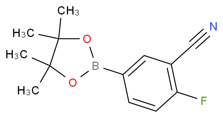 2-fluoro-5-(tetramethyl-1,3,2-dioxaborolan-2-yl)benzonitrile_分子结构_CAS_775351-57-0