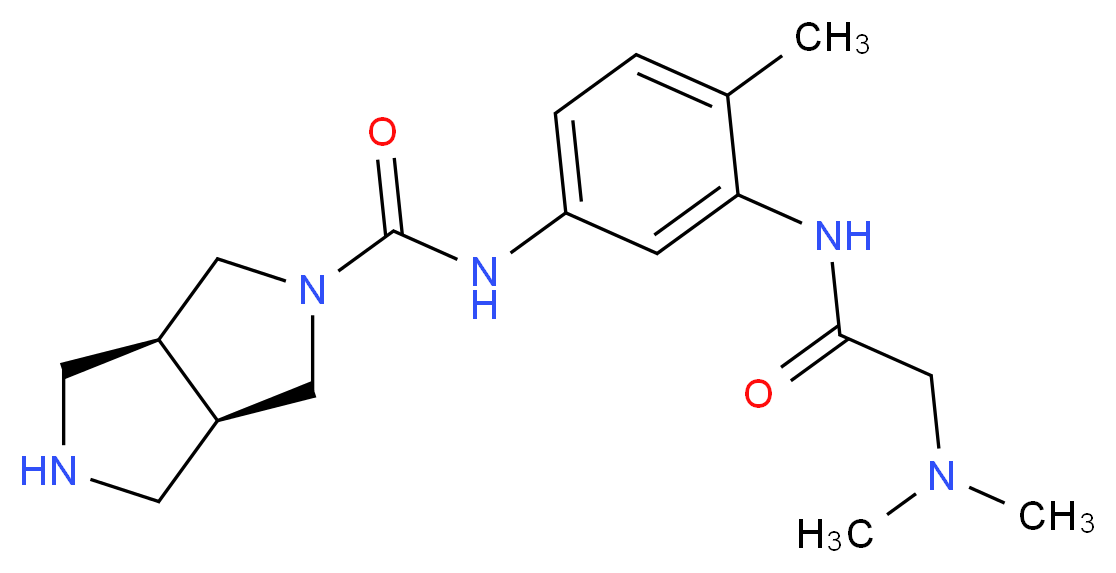 (3aR*,6aS*)-N-{3-[(N,N-dimethylglycyl)amino]-4-methylphenyl}hexahydropyrrolo[3,4-c]pyrrole-2(1H)-carboxamide_分子结构_CAS_)