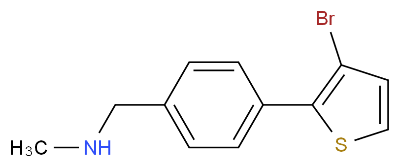 {[4-(3-bromothiophen-2-yl)phenyl]methyl}(methyl)amine_分子结构_CAS_937796-02-6