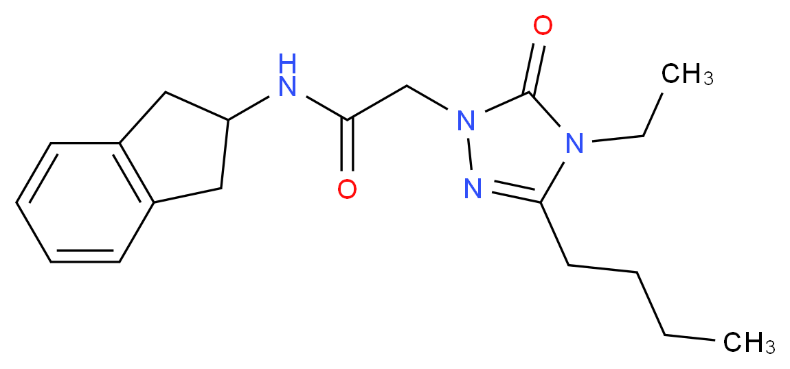 2-(3-butyl-4-ethyl-5-oxo-4,5-dihydro-1H-1,2,4-triazol-1-yl)-N-(2,3-dihydro-1H-inden-2-yl)acetamide_分子结构_CAS_)