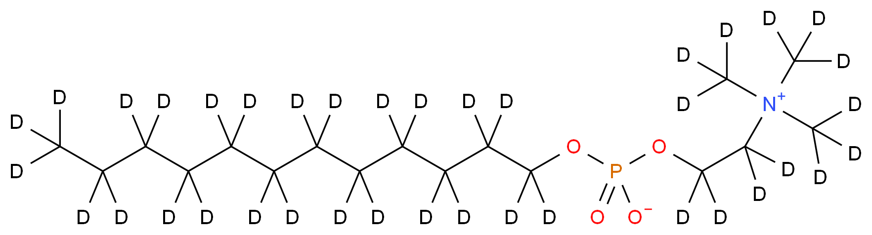 (<sup>2</sup>H<sub>2</sub><sub>5</sub>)dodecyl 2-[tris(<sup>2</sup>H<sub>3</sub>)methylazaniumyl](<sup>2</sup>H<sub>4</sub>)ethyl phosphate_分子结构_CAS_130890-78-7