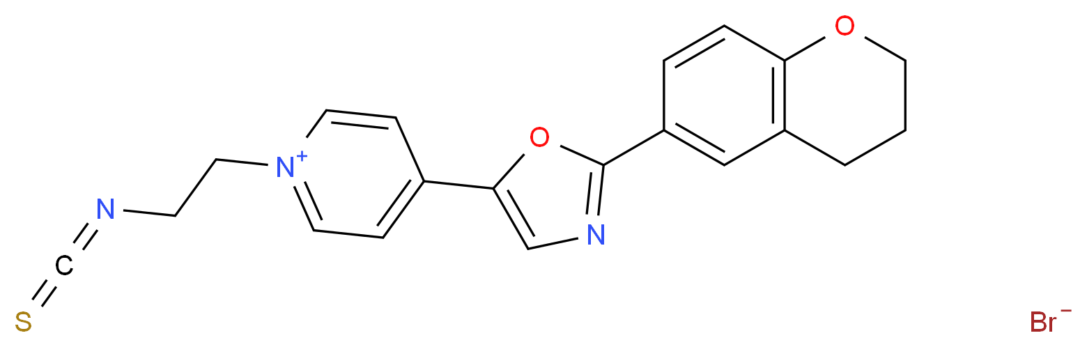 1-(2-Isothiocyanatoethyl)-4-[2-(3,4-dihydro-2H-1-benzopyran-6-yl)-5-oxazolyl]pyridinium bromide_分子结构_CAS_155863-02-8)