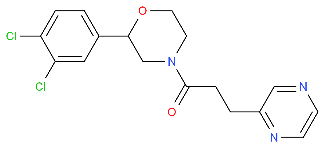 2-(3,4-dichlorophenyl)-4-(3-pyrazin-2-ylpropanoyl)morpholine_分子结构_CAS_)