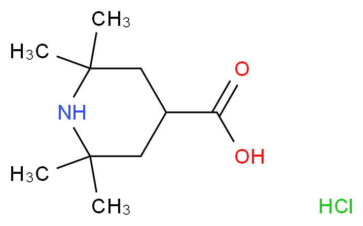 2,2,6,6-Tetramethylpiperidine-4-carboxylic Acid Hydrochloride Salt_分子结构_CAS_54996-07-5)