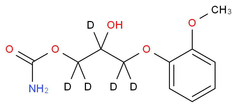 2-hydroxy-3-(2-methoxyphenoxy)(<sup>2</sup>H<sub>5</sub>)propyl carbamate_分子结构_CAS_1189699-70-4