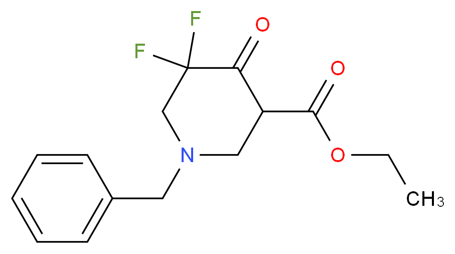 Ethyl 1-benzyl-5,5-difluoro-4-oxo-piperidine-3-carboxylate_分子结构_CAS_1067915-34-7)