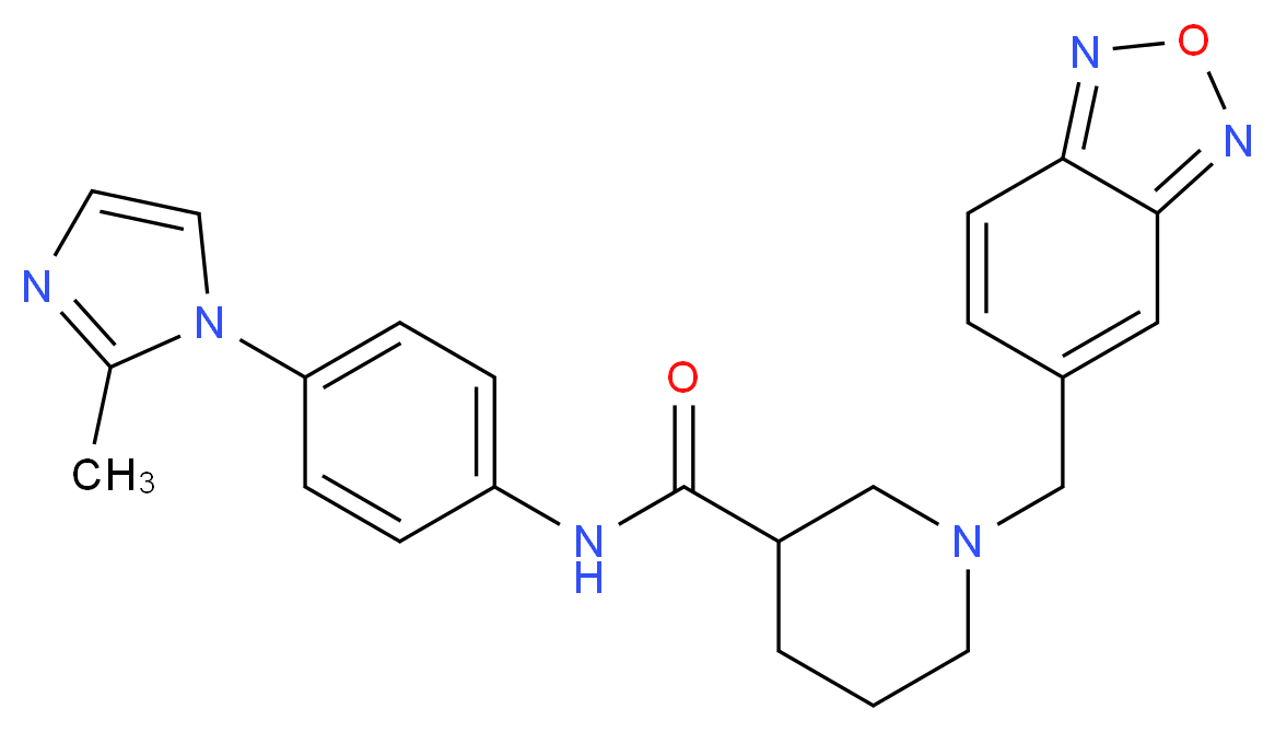 1-(2,1,3-benzoxadiazol-5-ylmethyl)-N-[4-(2-methyl-1H-imidazol-1-yl)phenyl]-3-piperidinecarboxamide_分子结构_CAS_)