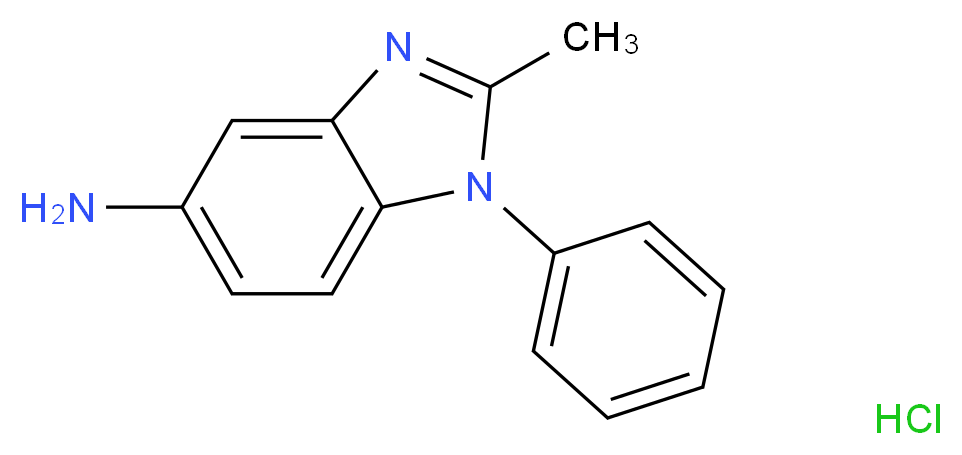 2-methyl-1-phenyl-1H-1,3-benzodiazol-5-amine hydrochloride_分子结构_CAS_3018-68-6