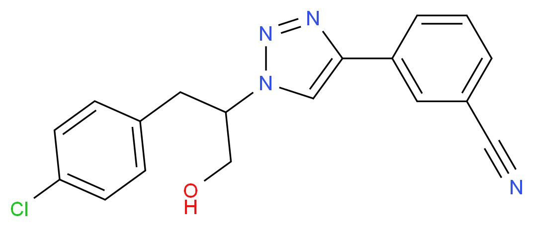3-{1-[1-(4-chlorobenzyl)-2-hydroxyethyl]-1H-1,2,3-triazol-4-yl}benzonitrile_分子结构_CAS_)