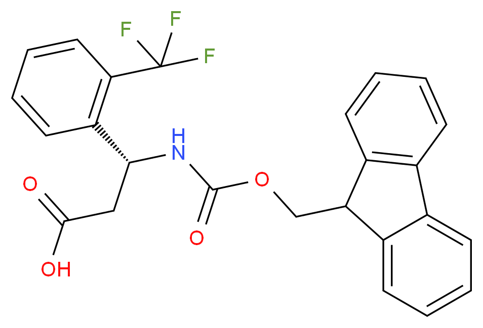 (3R)-3-({[(9H-fluoren-9-yl)methoxy]carbonyl}amino)-3-[2-(trifluoromethyl)phenyl]propanoic acid_分子结构_CAS_517905-86-1