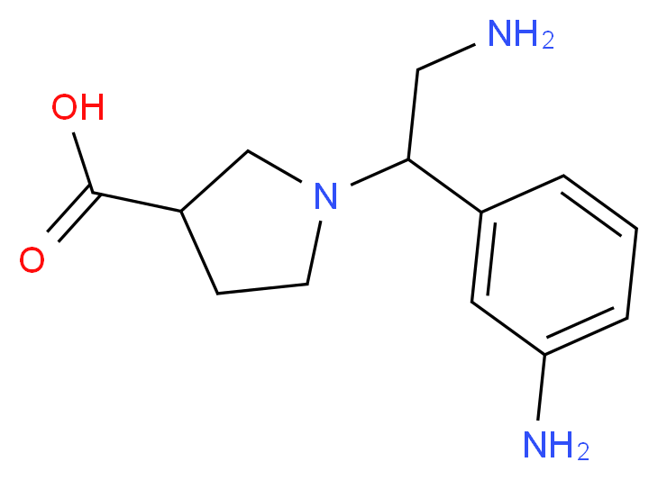 1-[2-AMINO-1-(3-AMINO-PHENYL)-ETHYL]-PYRROLIDINE-3-CARBOXYLIC ACID_分子结构_CAS_886363-95-7)