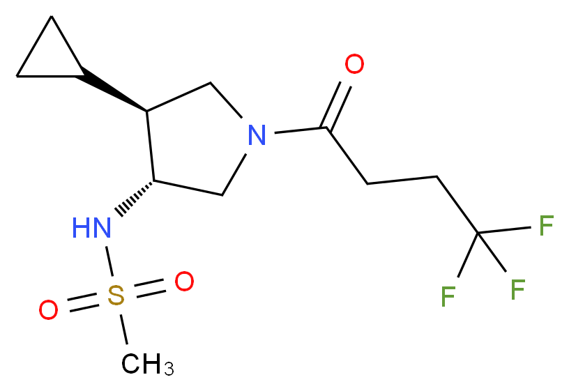 N-[(3R*,4S*)-4-cyclopropyl-1-(4,4,4-trifluorobutanoyl)-3-pyrrolidinyl]methanesulfonamide_分子结构_CAS_)