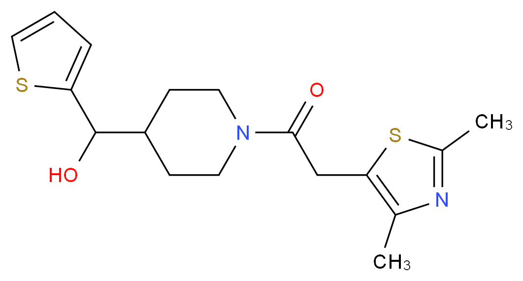 {1-[(2,4-dimethyl-1,3-thiazol-5-yl)acetyl]piperidin-4-yl}(2-thienyl)methanol_分子结构_CAS_)