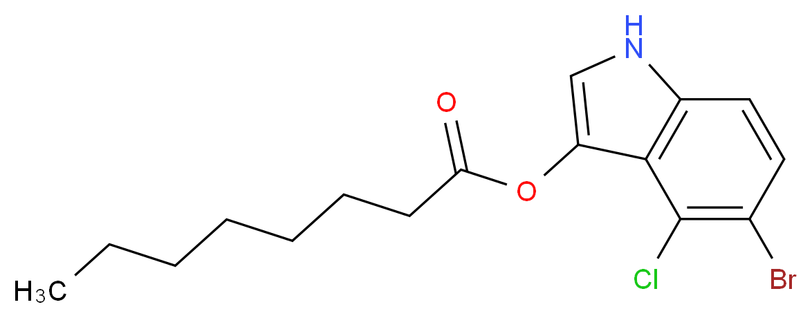 5-bromo-4-chloro-1H-indol-3-yl octanoate_分子结构_CAS_129541-42-0