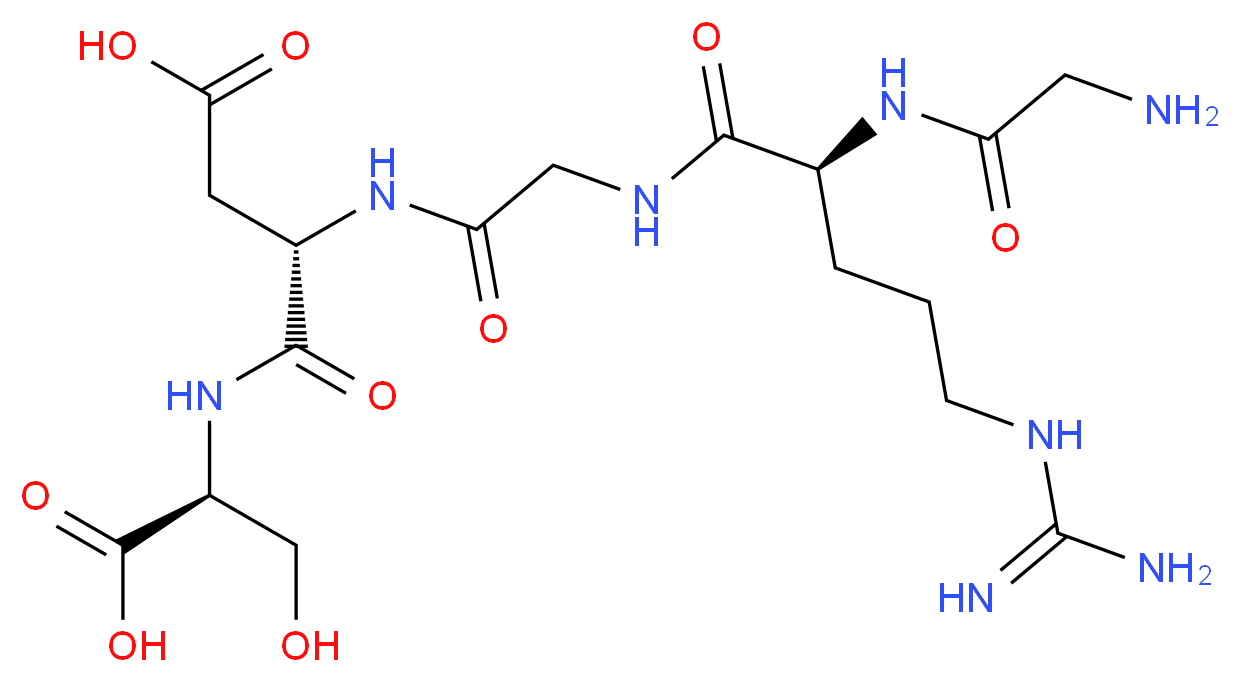 (3S)-3-{2-[(2S)-2-(2-aminoacetamido)-5-carbamimidamidopentanamido]acetamido}-3-{[(1S)-1-carboxy-2-hydroxyethyl]carbamoyl}propanoic acid_分子结构_CAS_96426-21-0