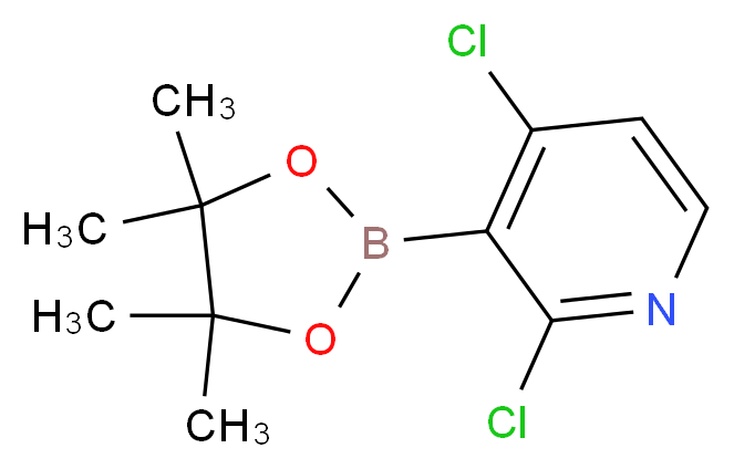 2,4-dichloro-3-(tetramethyl-1,3,2-dioxaborolan-2-yl)pyridine_分子结构_CAS_1257651-49-2