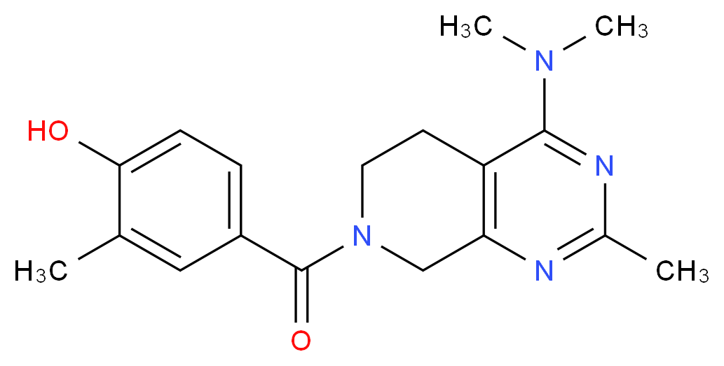 4-{[4-(dimethylamino)-2-methyl-5,8-dihydropyrido[3,4-d]pyrimidin-7(6H)-yl]carbonyl}-2-methylphenol_分子结构_CAS_)