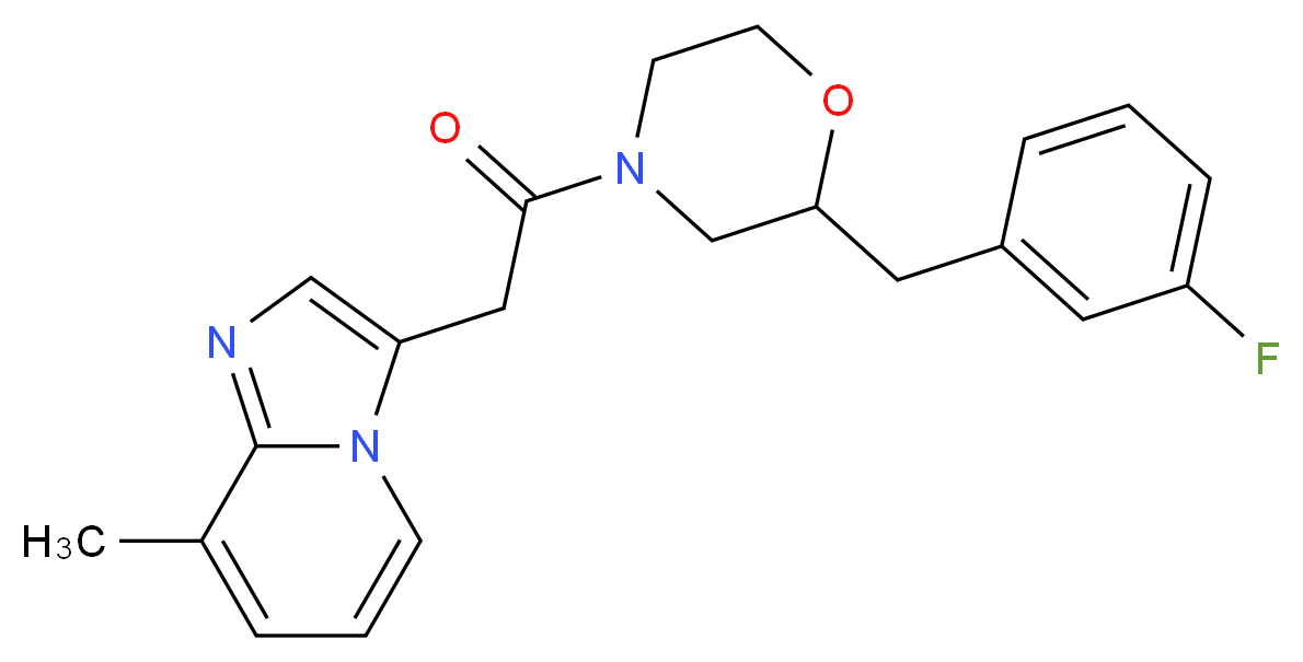 3-{2-[2-(3-fluorobenzyl)-4-morpholinyl]-2-oxoethyl}-8-methylimidazo[1,2-a]pyridine_分子结构_CAS_)