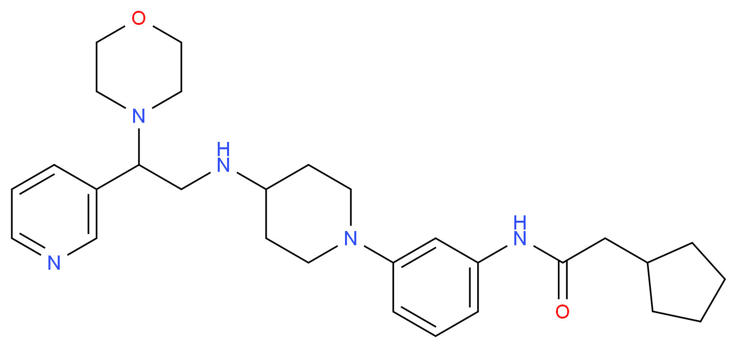 2-cyclopentyl-N-[3-(4-{[2-(4-morpholinyl)-2-(3-pyridinyl)ethyl]amino}-1-piperidinyl)phenyl]acetamide_分子结构_CAS_)
