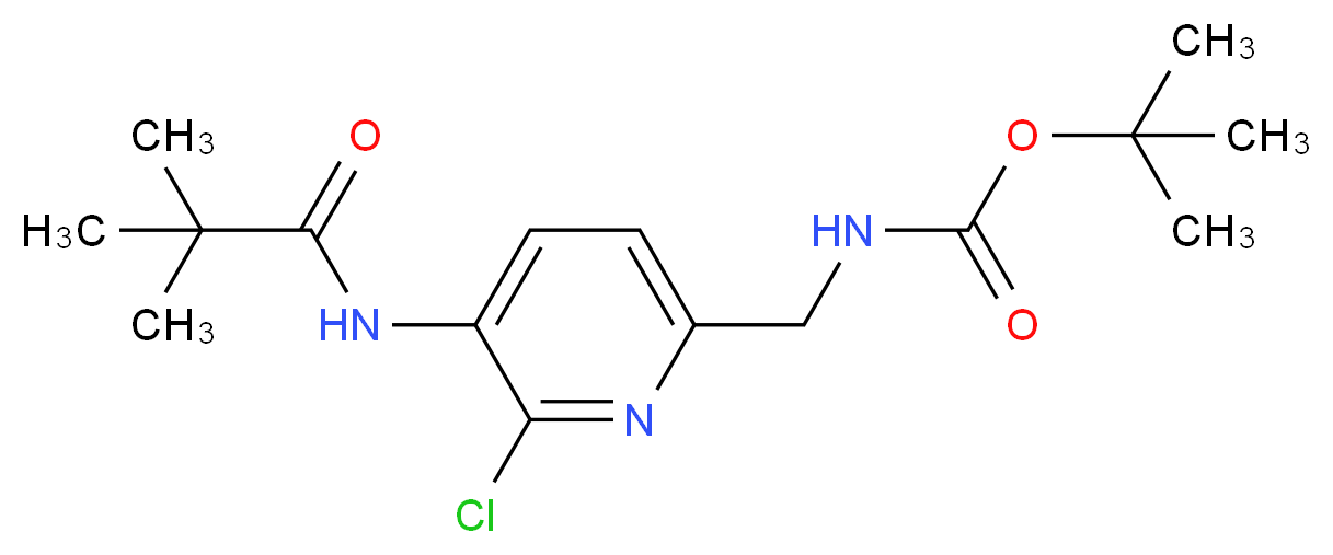 tert-Butyl (6-chloro-5-pivalamidopyridin-2-yl)methylcarbamate_分子结构_CAS_1142192-00-4)