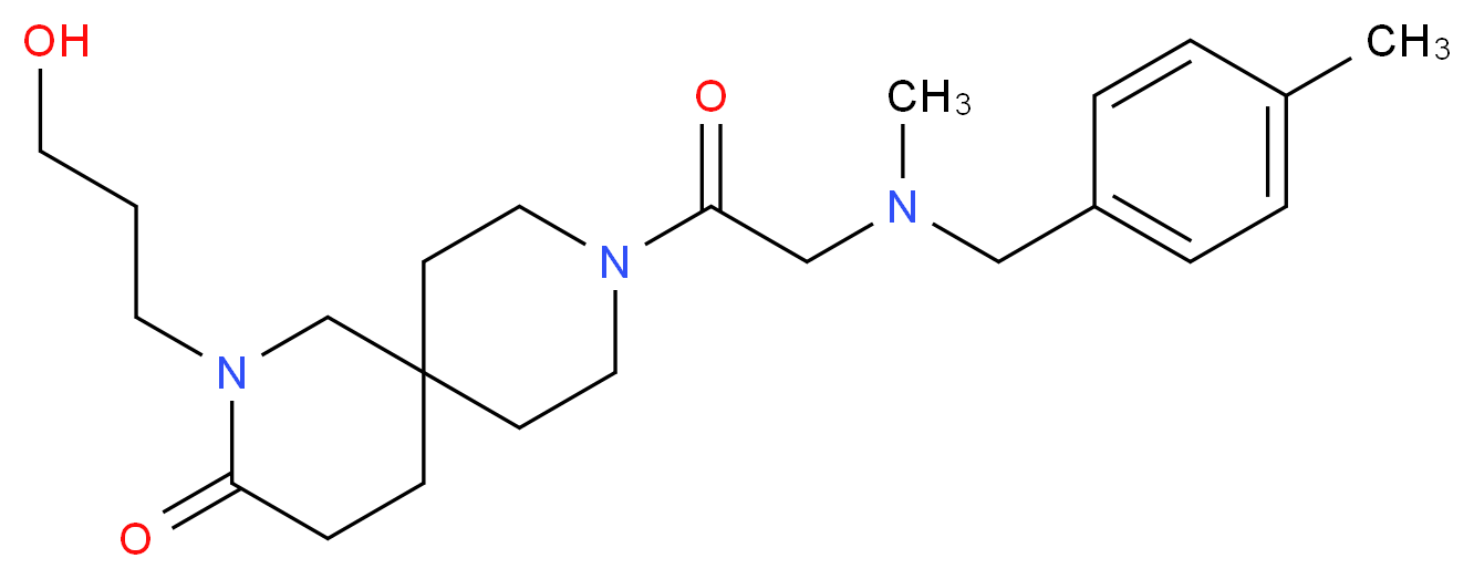 2-(3-hydroxypropyl)-9-[N-methyl-N-(4-methylbenzyl)glycyl]-2,9-diazaspiro[5.5]undecan-3-one_分子结构_CAS_)