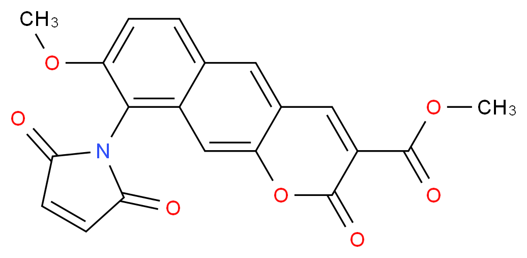 methyl 9-(2,5-dioxo-2,5-dihydro-1H-pyrrol-1-yl)-8-methoxy-2-oxo-2H-benzo[g]chromene-3-carboxylate_分子结构_CAS_168639-87-0