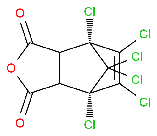 (1R,7S)-1,7,8,9,10,10-hexachloro-4-oxatricyclo[5.2.1.0<sup>2</sup>,<sup>6</sup>]dec-8-ene-3,5-dione_分子结构_CAS_115-27-5