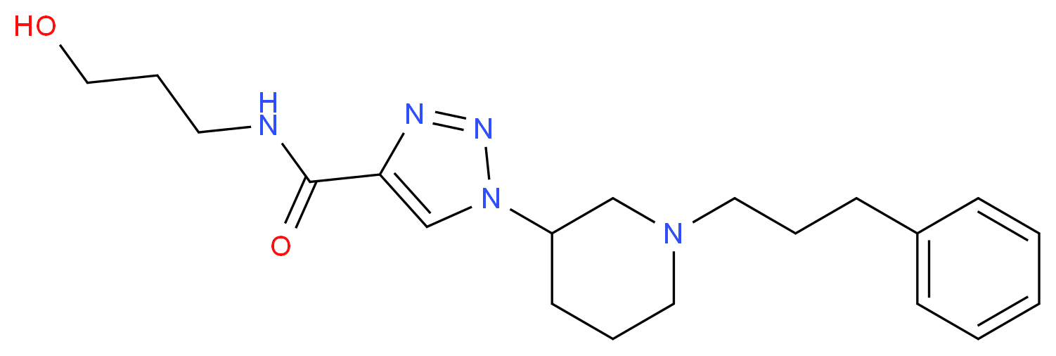N-(3-hydroxypropyl)-1-[1-(3-phenylpropyl)-3-piperidinyl]-1H-1,2,3-triazole-4-carboxamide_分子结构_CAS_)