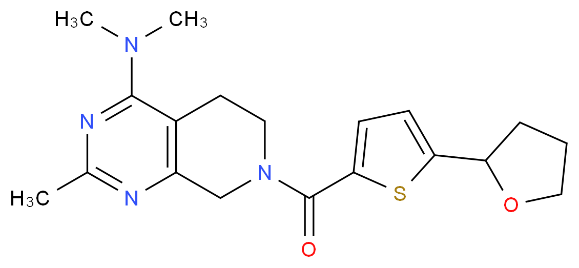 N,N,2-trimethyl-7-{[5-(tetrahydrofuran-2-yl)-2-thienyl]carbonyl}-5,6,7,8-tetrahydropyrido[3,4-d]pyrimidin-4-amine_分子结构_CAS_)