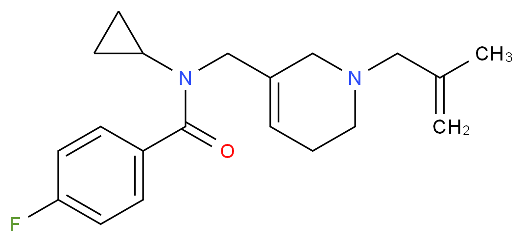 N-cyclopropyl-4-fluoro-N-{[1-(2-methylprop-2-en-1-yl)-1,2,5,6-tetrahydropyridin-3-yl]methyl}benzamide_分子结构_CAS_)