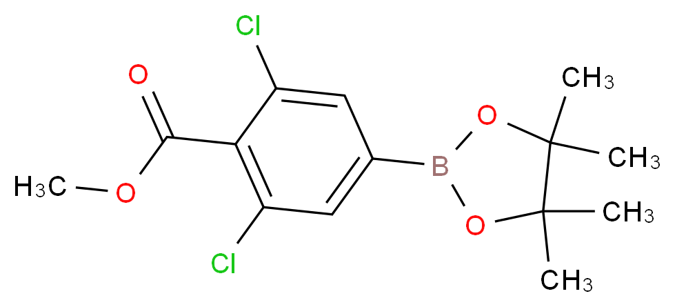 methyl 2,6-dichloro-4-(tetramethyl-1,3,2-dioxaborolan-2-yl)benzoate_分子结构_CAS_1321613-04-0