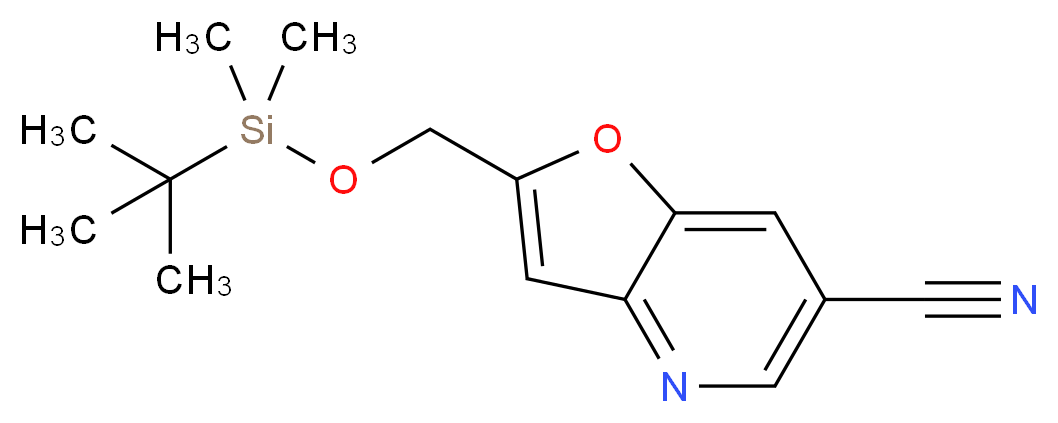 2-((tert-Butyldimethylsilyloxy)methyl)-furo[3,2-b]pyridine-6-carbonitrile_分子结构_CAS_)