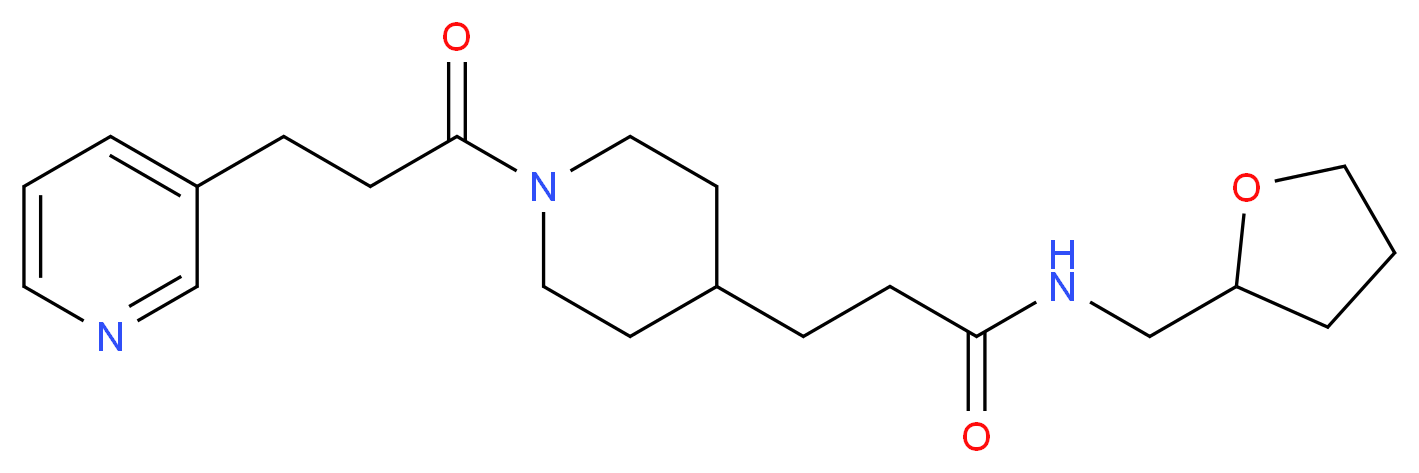 3-{1-[3-(3-pyridinyl)propanoyl]-4-piperidinyl}-N-(tetrahydro-2-furanylmethyl)propanamide_分子结构_CAS_)