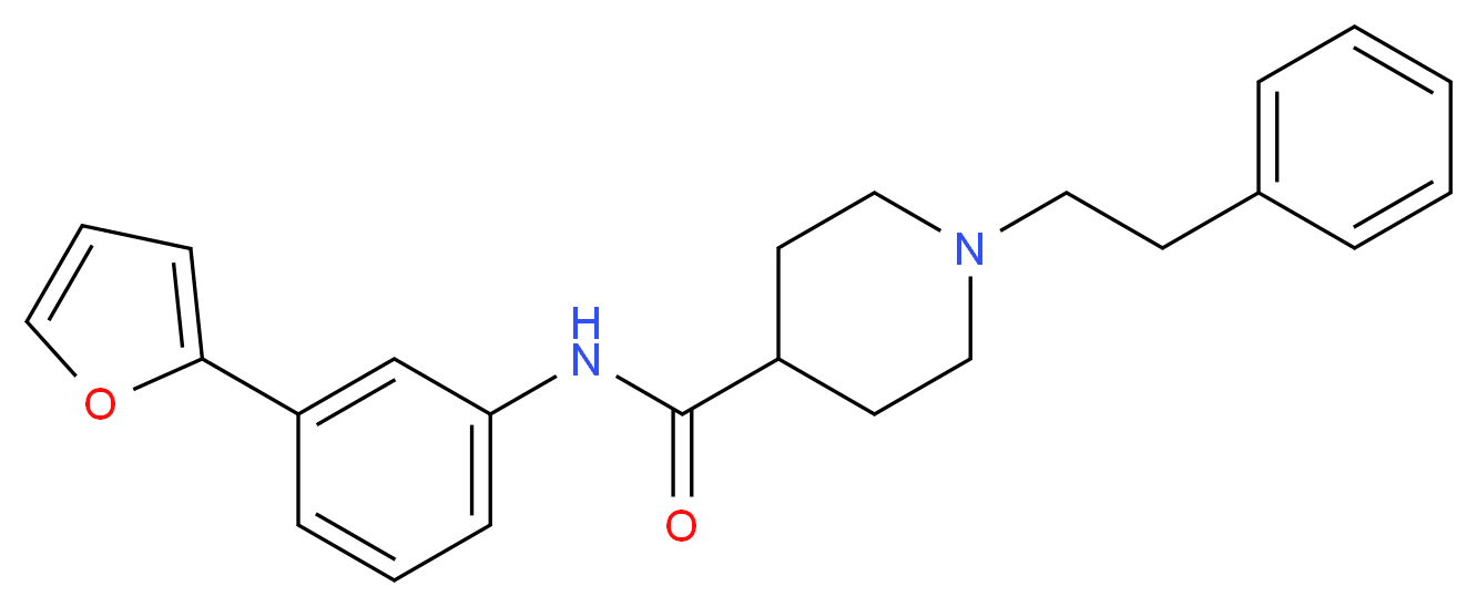 N-[3-(2-furyl)phenyl]-1-(2-phenylethyl)-4-piperidinecarboxamide_分子结构_CAS_)