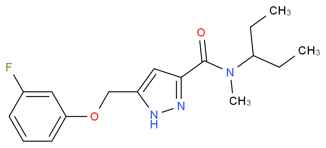 N-(1-ethylpropyl)-5-[(3-fluorophenoxy)methyl]-N-methyl-1H-pyrazole-3-carboxamide_分子结构_CAS_)