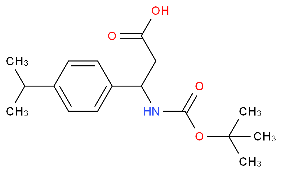 3-{[(tert-butoxy)carbonyl]amino}-3-[4-(propan-2-yl)phenyl]propanoic acid_分子结构_CAS_453557-73-8