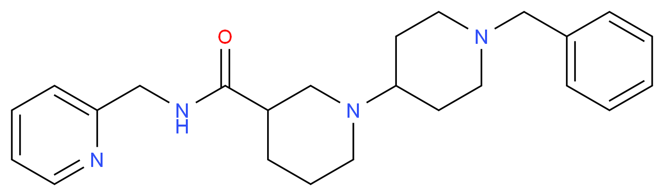 1'-benzyl-N-(2-pyridinylmethyl)-1,4'-bipiperidine-3-carboxamide_分子结构_CAS_)