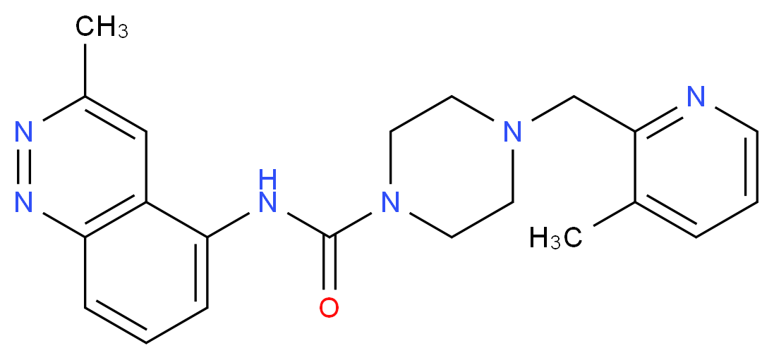 N-(3-methylcinnolin-5-yl)-4-[(3-methylpyridin-2-yl)methyl]piperazine-1-carboxamide_分子结构_CAS_)
