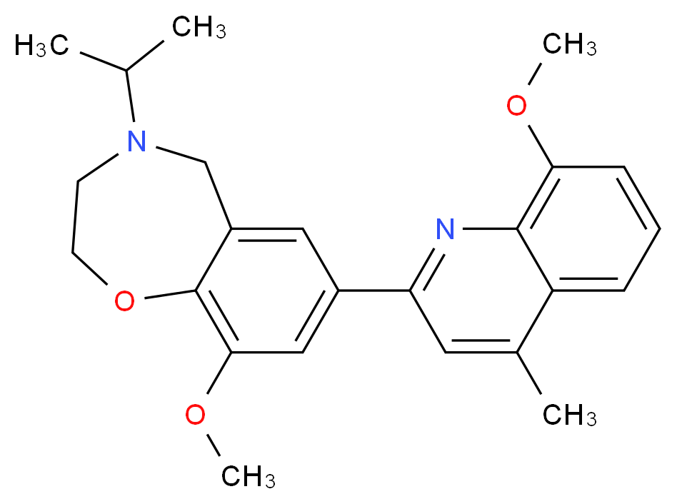 4-isopropyl-9-methoxy-7-(8-methoxy-4-methyl-2-quinolinyl)-2,3,4,5-tetrahydro-1,4-benzoxazepine_分子结构_CAS_)