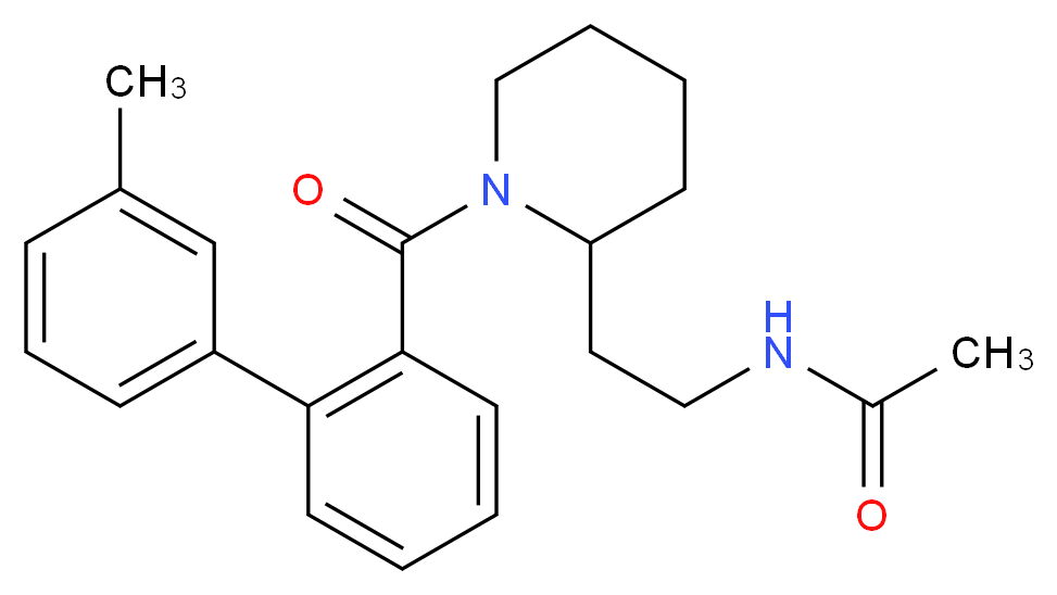 N-(2-{1-[(3'-methyl-2-biphenylyl)carbonyl]-2-piperidinyl}ethyl)acetamide_分子结构_CAS_)