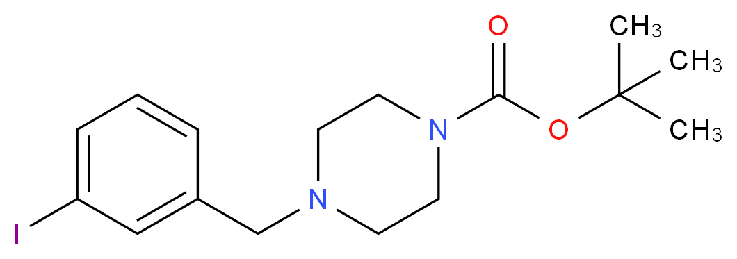 tert-butyl 4-(3-iodobenzyl)tetrahydro-1(2H)-pyrazinecarboxylate_分子结构_CAS_850375-09-6)