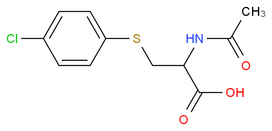 2-(acetylamino)-3-[(4-chlorophenyl)sulfanyl]propanoic acid_分子结构_CAS_21056-72-4)