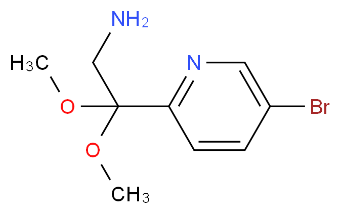 2-(5-bromopyridin-2-yl)-2,2-dimethoxyethan-1-amine_分子结构_CAS_474708-93-5