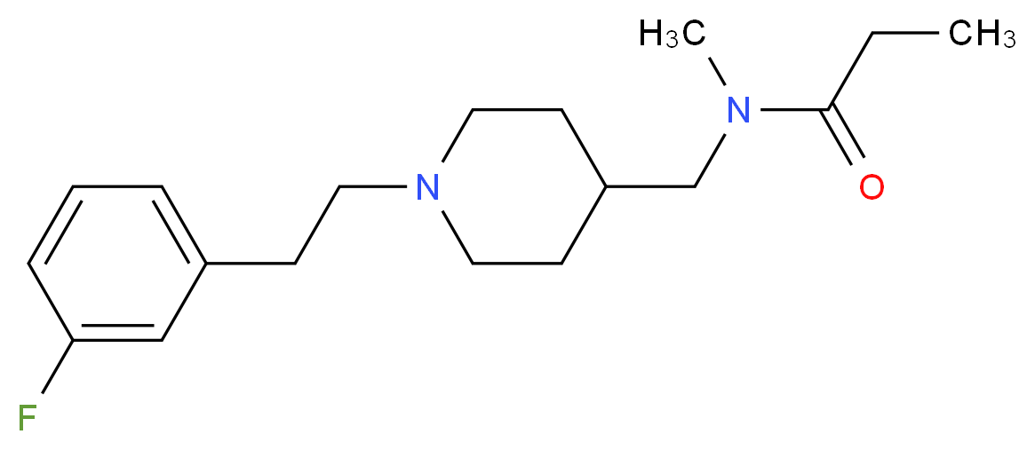 N-({1-[2-(3-fluorophenyl)ethyl]-4-piperidinyl}methyl)-N-methylpropanamide_分子结构_CAS_)